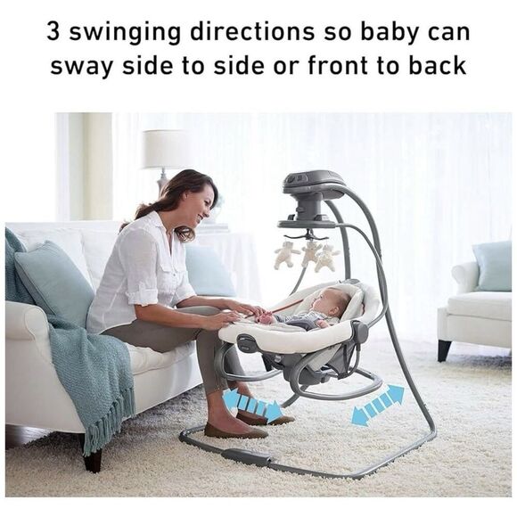 Graco DuetSoothe Swing and Rocker with Removable Swing Seat 6 Speeds for Infant - Picture 4 of 8